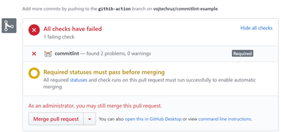 Github checks fail