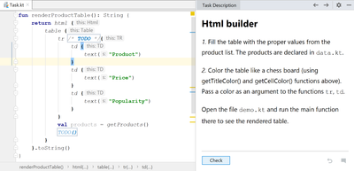 Editor and task description