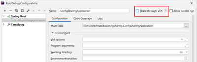 IDEA share run config through VCS