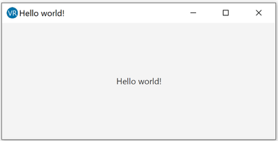 Hello World Window